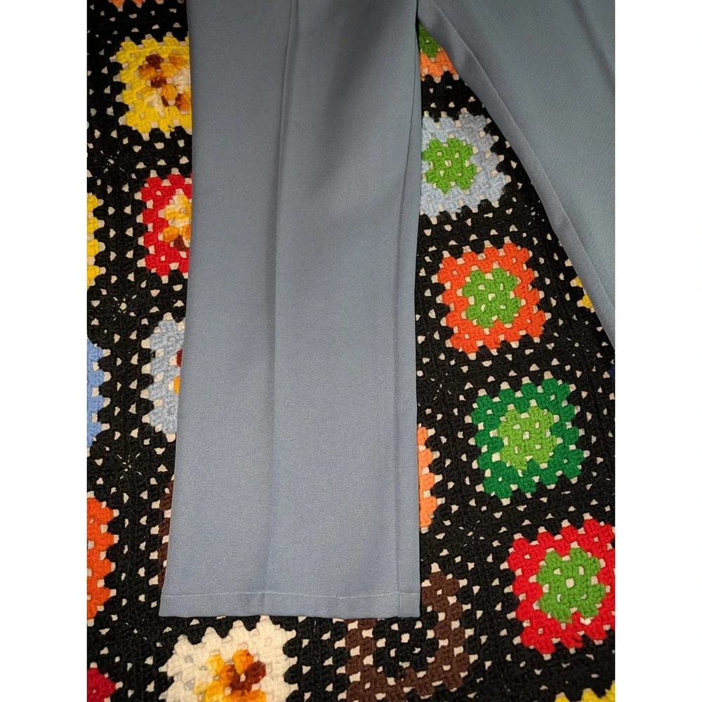 Vintage Scandia Woods Business Pants 1970s Polyester Blue Size‎ 35x25.5